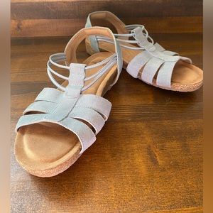 Earth Origins Laney Sandals Blue Suede Slingback Size 9.5